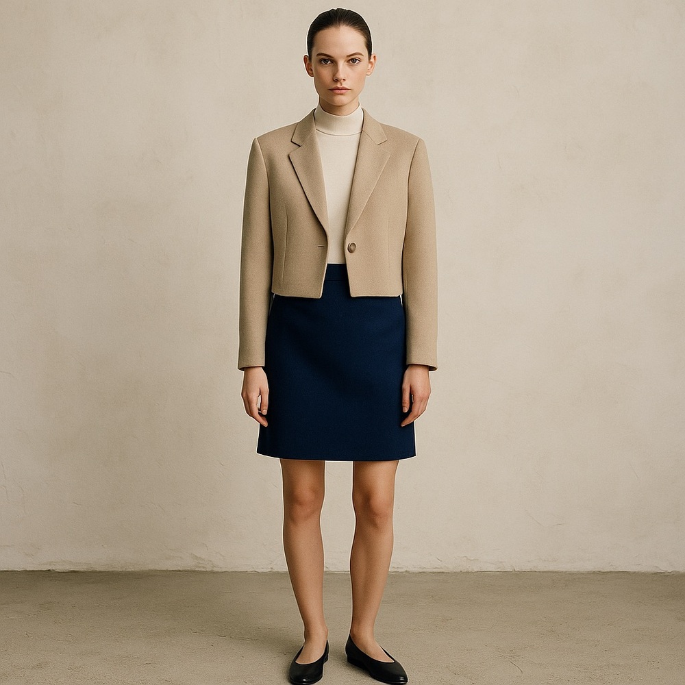 Vintage Designer, Jean Louis Scherrer, navy skirt